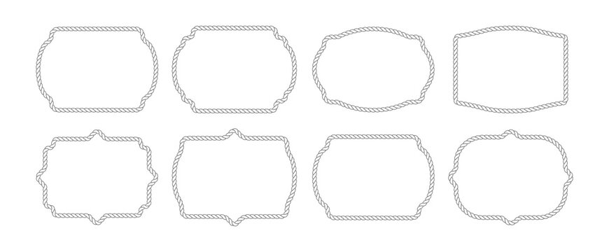 Western cowboy border with nautical cord design. Vintage maritime frame featuring decorative rope pattern. Vector illustration.