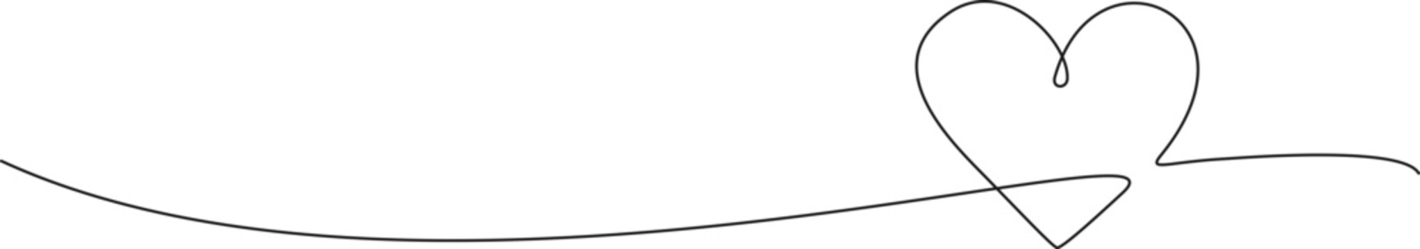 continuous line drawing of a heart shape, minimalist line art vector illustration of love symbol 