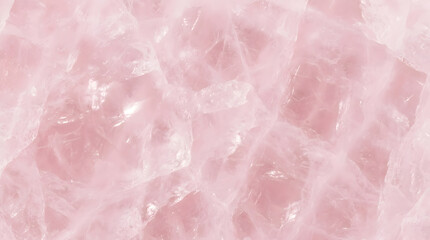 Fototapeta premium Soft pink translucent rose quartz crystal texture with internal fractures.