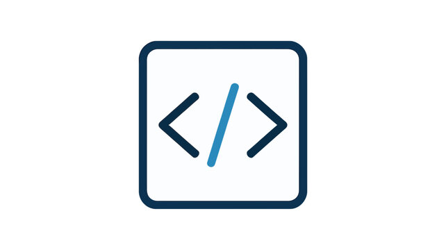 Code symbol icon in a square