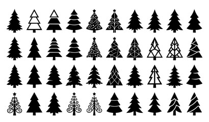 Obraz premium Tree Silhouette Collection Forest Nature Vector Set