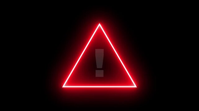 Warning attention icon, Abstract triangle background, signal alert risk safety danger road warning sign sign symbol. alert , risk , safety, danger road warning sign. Caution symbol video animation