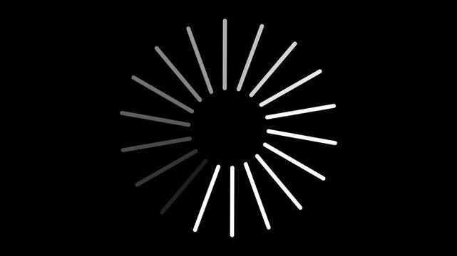 Minimal loading spinner with segmented circular animation. Simple rotating loader icon shows waiting and processing status. Animated of circle loading icon .Wheel loading concept icon