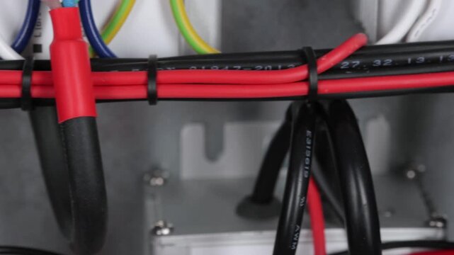 Connecting electrical modules using copper insulated electrical wires in the electrical switchboard. 
