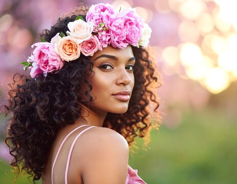 Woman in Flower Crown.