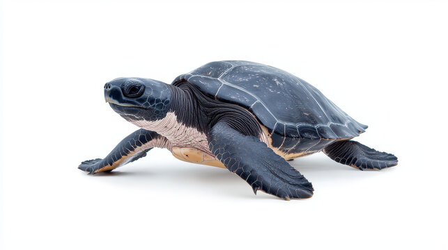 Realistic depiction of turtle showcasing its unique shell and flippers, emphasizing its aquatic nature and gracefulness in movement