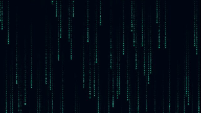 Classic Matrix-Style Digital Rain - Falling Green Code on Dark Screen