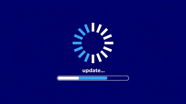 Loading, update, progress bar, blue background, software update, loading animation, technology concept