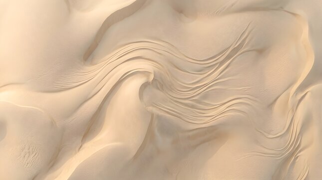 Aerial view of golden sand dunes in a desert landscape with natural patterns