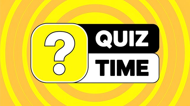 Quiz Time, Question Mark, Yellow Background, Game Show Graphics