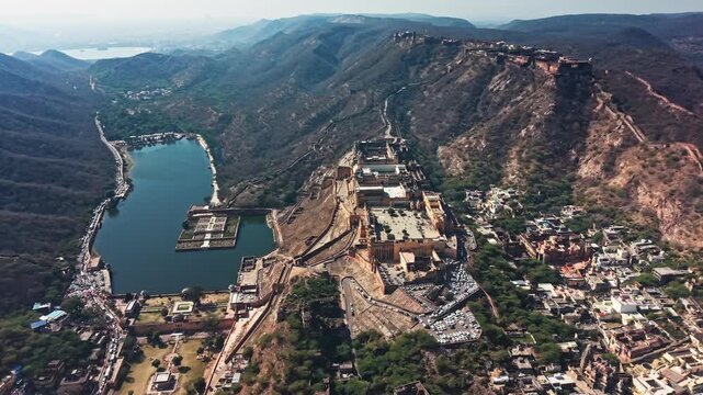 Historic Fort and Mountain Landscape in the Aravalli Range