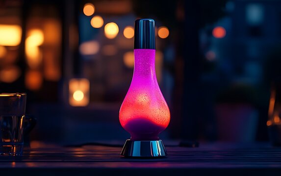 Illuminated lamp, vibrant colors