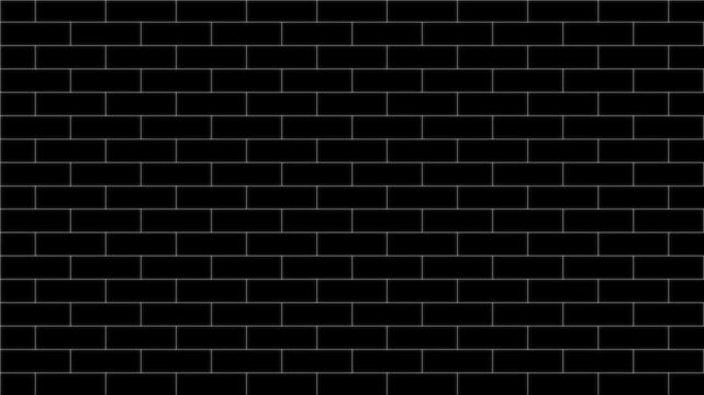 Wireframe Brick Wall Shatter Transition Animation with Alpha Channel