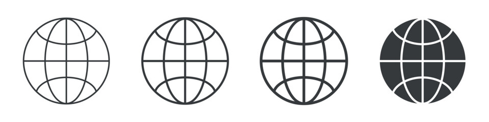 Obraz premium Internet Different Icon Set Simple Style Collection 