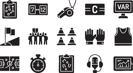 Professional Sports Training Equipment Icon Collection Vector Bundle © MD Earoup