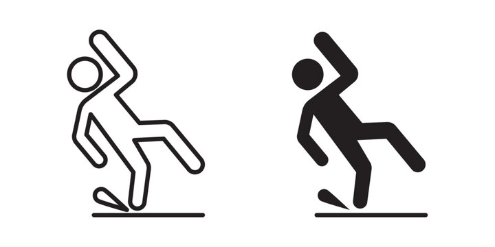 slippery wet floor icon