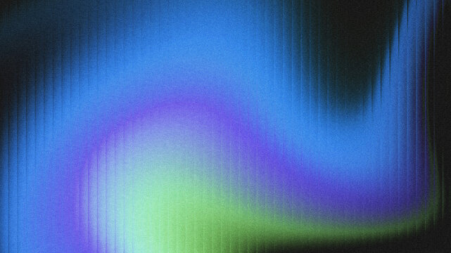 Dark textured abstract backdrop with vertical streaked grain noise, smooth gradient blending cool blue, violet purple, and soft lime green tones.
