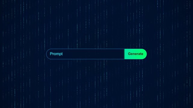 AI Prompt and Generate Button on a Futuristic Digital Screen