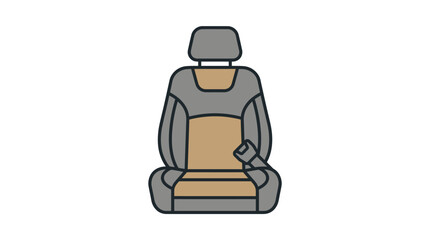 Fototapeta premium Car seat with headrest and buckle.