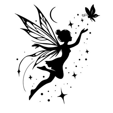 Silhouette of a tinker bell 