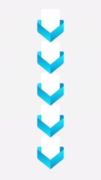 Medical information blue ribbon empty infographic template animation. Patient service improvement. Hospital work. Animated diagram blank design with 5 steps. Info graphic with options. HD video