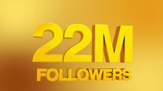 22 Million Followers Milestone Celebration Animation for Social Media 4K