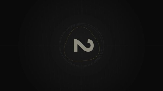 Geometric shapes transition on black background, Technology animation