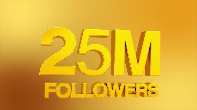 25 Million Followers Milestone Celebration Animation for Social Media 4K