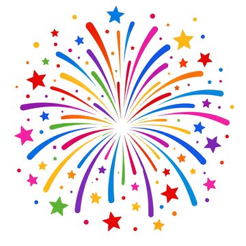 vector illustration of a colorful fireworks