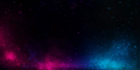Abstract Cosmic Space Background with Glowing Stars, Deep Blue Galaxy Sky, Nebula Dust and Outer Universe Atmosphere for Astronomy, Science and Modern Digital Design Illustration © pixel park