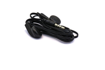 Fototapeta premium Headset Earphones with Mic Kit on white background