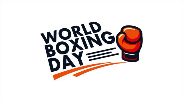 boxing world day glove typography
