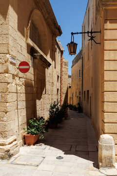 Traditional Narrow Street in Valletta, Malta