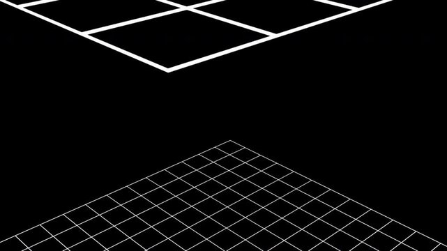 White wireframe grid. Computer generated 3d render