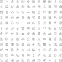 Fototapeta premium Collection of clean line icons representing diverse business, digital, and lifestyle themes for web, mobile and uiux designvector set for apps, interfaces, analytics, health, finance