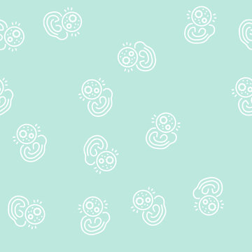 ear infection vector line seamless pattern ear infection sign illustration
