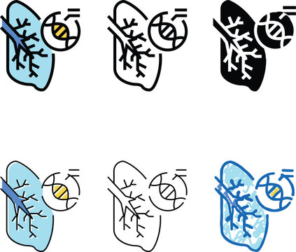 cystic fibrosis respiratory disease color variations icon vector. cystic fibrosis respiratory disease sign. isolated symbol