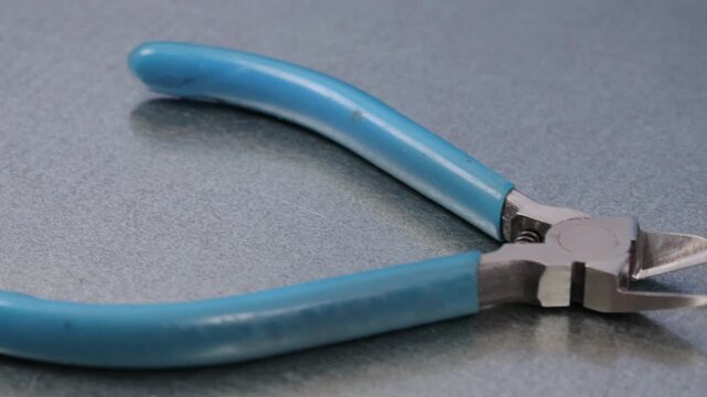 Electrical installation tools for the assembly of electrical equipment. Soft focus. Close-up.