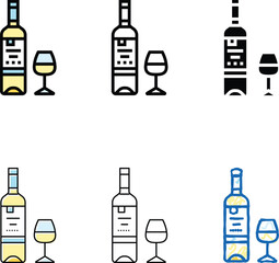 Obraz premium pinot grigio simplified white wine color icon vector. pinot grigio white wine sign. isolated symbol