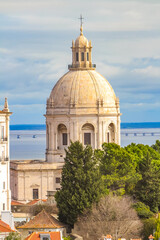 National Pantheon dome overlooking the Tagus River in Lisbon Portugal © BGStock72