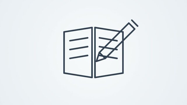 Minimalist animation of geometric patterns and writing icon