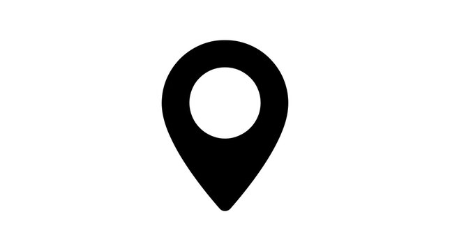 Minimalistic Location Pin Icon on White Background for Navigation