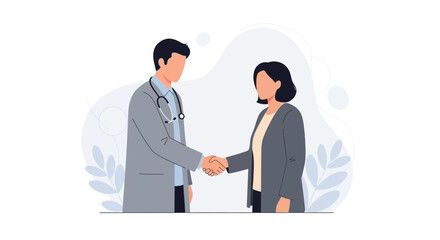 Fototapeta premium Doctor and Patient Shaking Hands, Symbolizing Trust and Partnership in Healthcare