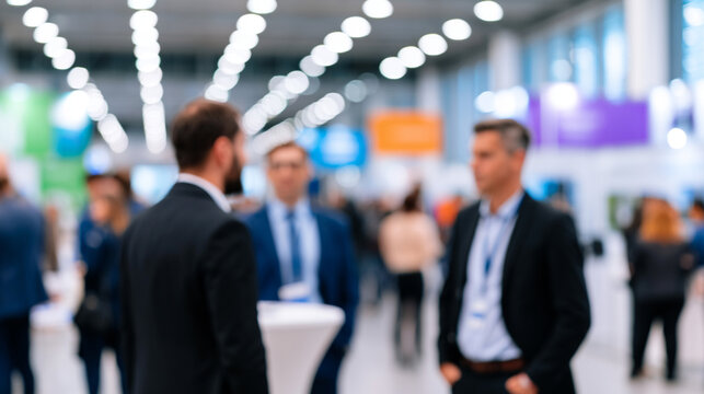 Blurred Background of International Renewable Energy Conference with Professionals