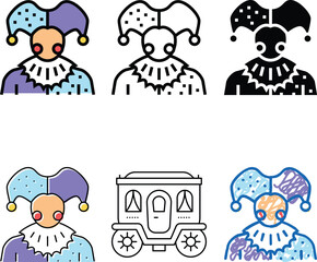 Obraz premium jester fairy tale color icon vector. jester fairy styleset tale sign. isolated symbol