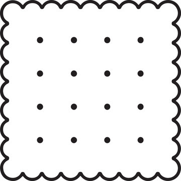Square cracker biscuit outline icon Vector
