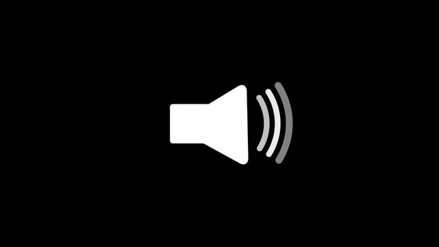 Animation of speaker volume, Microphone, sound Voice animated with speaker icon animation stock video. black background 4k 
