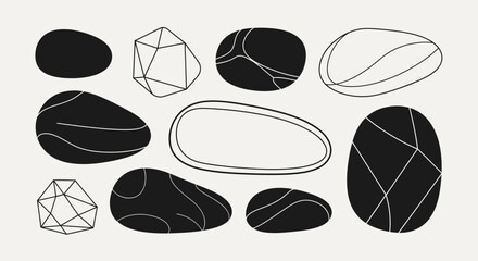Fototapeta premium Abstract geometric shapes and organic forms in minimalist design