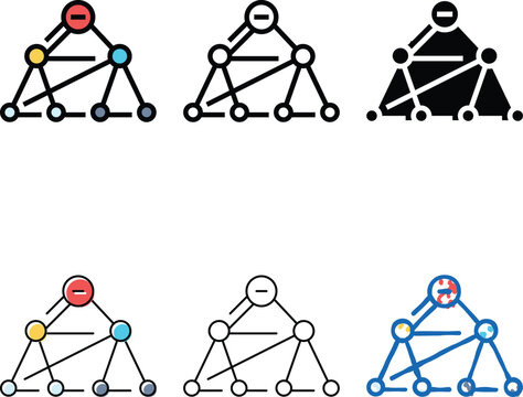 breadth first search bfs color icon vector. breadth first search bfs minimal sign. isolated symbol