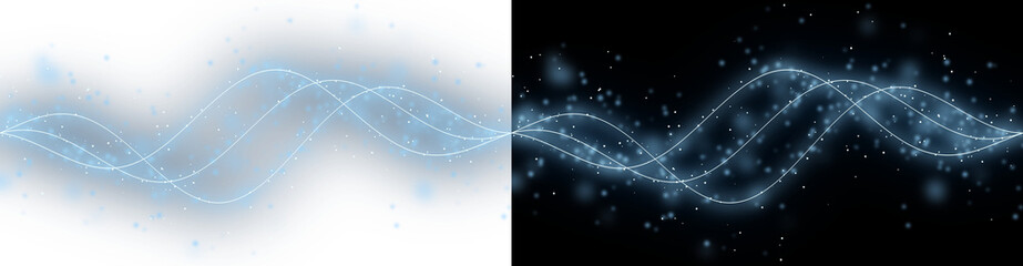 A mesmerizing blue magic wave flowing with glowing light lines and shimmering particles, isolated on transparent background © MDSakib